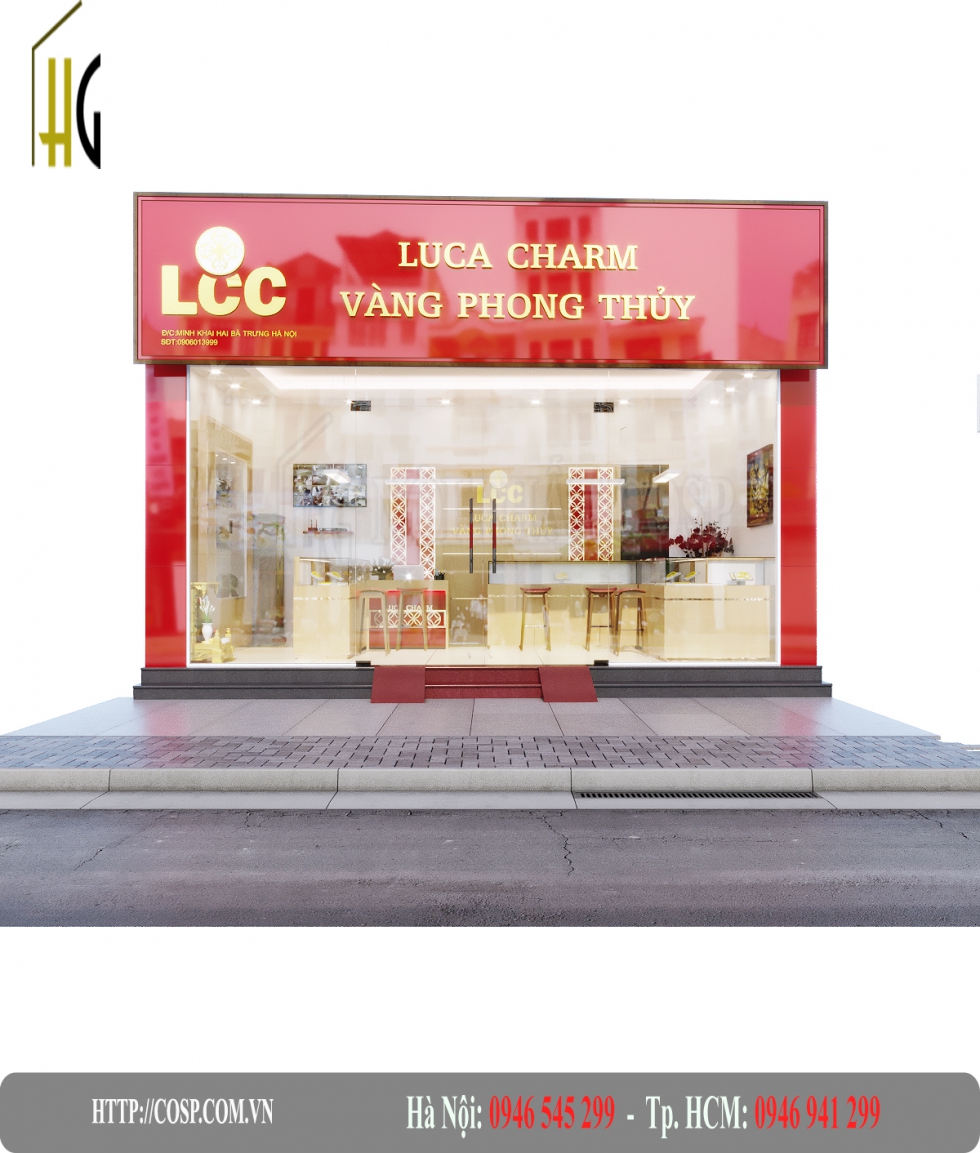 thiết kế tiệm vàng Luca Charm